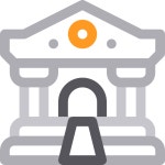 Bank Basic Rounded Lineal Color icon