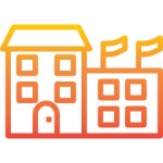 학교 아이콘 Generic color lineal-color