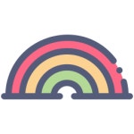 무지개 아이콘 Kawaii Lineal color