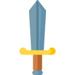 Sword Geometric Flat Circular Flat icon | Freepik