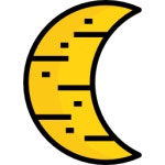 Half moon Detailed Straight Lineal color icon