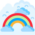 무지개 아이콘 Geometric Flat Circular Flat