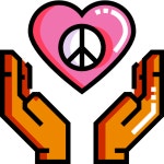 평화 아이콘 Detailed Straight Lineal color