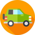 Suv 아이콘 Flat Circular Flat