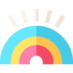 무지개 아이콘 Basic Straight Flat