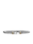 David Yurman 버클 클래식 케이블 18K 옐로 골드 스털링 실버 브레이슬릿 4mm | 실버 톤 | FARFETCH KR