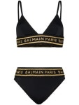 Balmain 메탈릭 로고 비키니 세트 - Farfetch