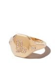 SHAY SHAY 18K YG  ZODIAC CARICORN SIGNET PINK - Farfetch