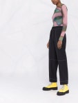 GANNI contrast-stitching Straight Trousers - Farfetch