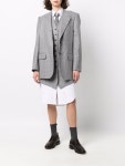 Thom Browne 그리드 싱글 브레스티드 블레이저 | 그레이 | FARFETCH KR