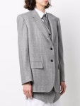 Thom Browne 그리드 싱글 브레스티드 블레이저 | 그레이 | FARFETCH KR
