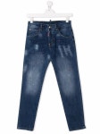 Shop Dsquared2 Kids with Afterpay - FARFETCH Australia Dsquared2 Kids TEEN Distressed slim-cut Jeans - Farfetch