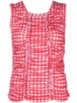 Molly Goddard gingham-check Ruched Sleeveless Top - Farfetch