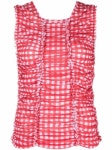 Molly Goddard gingham-check Ruched Sleeveless Top - Farfetch