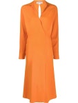 Victoria Beckham 랩 프런트 실크 미디 드레스 - Farfetch Victoria Beckham 랩 프런트 실크 미디 드레스  - Farfetch