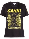 GANNI 러브 클럽 로고 프린트 티셔츠 - Farfetch