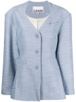GANNI Oversized button-fastening Blazer - Farfetch