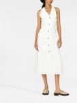 GANNI v-neck Sleeveless Midi Dress - Farfetch