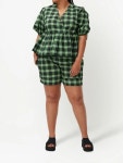 GANNI plaid-check Peplum Blouse - Farfetch
