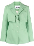 GANNI single-breasted Spread Collar Blazer - Farfetch