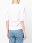 GANNI 랩 디자인 오가닉 코튼 블라우스 - Farfetch