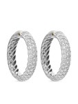 David Yurman DY 머서 18K 옐로 골드 앤 스털링 실버 다이아몬드 허기 후프 이어링 14mm | 실버 톤 | FARFETCH KR