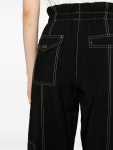 GANNI 콘트라스트 스티치 하이웨이스트 팬츠 | 블랙 | FARFETCH KR