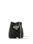 Prada 라인스톤 새틴 미니 백 | 블랙 | FARFETCH KR