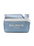 Balmain Kids 로고 자수 캔버스 기저귀 가방 | 블루 | FARFETCH KR
