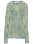 Jean Paul Gaultier spiral-print Mesh Top | Green | FARFETCH HK