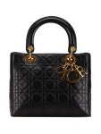 Christian Dior Pre-Owned 1997 미디엄 램스킨 까나쥬 레이디 디올 사첼 백 | 블랙 | FARFETCH KR