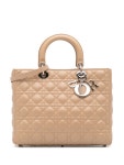 Christian Dior Pre-Owned 2011 레이디 디올 라지 램스킨 사첼 백 | 브라운 | FARFETCH KR
