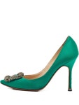 Manolo Blahnik 크리스털 장식 하이 힐 펌프스 100mm | 그린 | FARFETCH KR