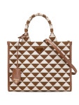 Prada Pre-Owned 2013-2025 스몰 캔버스 심볼 트리안골로 사첼 백 | 브라운 | FARFETCH KR