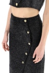 Ganni Metallic-tweed Wrap Skirt In Black | ModeSens