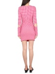 Ganni Love Potion Checked Cut-out Minidress In Pink | ModeSens