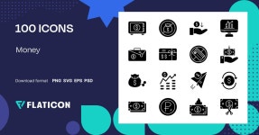 Money 아이콘 패키지 | Black fill | 100 .SVG 아이콘 Muhammad Atif 아티스트가 디자인한 100종의 무료 Money 아이콘
