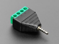 2.5mm (3/32) 4-Pole (TRRS) Audio Plug Terminal Block[6437] : Adafruit > BRAND SHOP > MCU보드/제어모듈