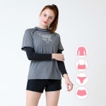 LF스퀘어 공식 온라인몰 [하프클럽/베이직 엘르]BEJ-S301K 여성인 맨투맨 루즈핏 래쉬가드 4종세트 주_P061260323
