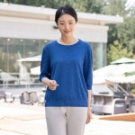 LF스퀘어 공식 온라인몰 [하프클럽/모슬린]엄마옷 모슬린 쿨 반팔 라운드 니트 티셔츠 ETS304008 마담/_P338879276