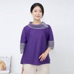 LF스퀘어 공식 온라인몰 [하프클럽/모슬린]엄마옷 모슬린 터틀 플리츠 반팔 블라우스 EBL305009 마담/_P340731867