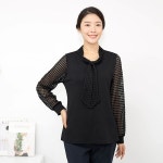LF스퀘어 공식 온라인몰 [하프클럽/모슬린]엄마옷 모슬린 레이스 라운드 긴팔티셔츠 ETS309005 마담/미_P347199738