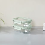 LF스퀘어 공식 온라인몰 [모던하우스 양주점] 클리어글라스 오븐용 밀폐용기 직사각 640ml 2P KC0523018