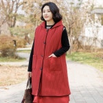 LF스퀘어 공식 온라인몰 [하프클럽/조이마담]H8348 면 후드 털 조끼 생활한복_P350861429