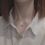 LF스퀘어 공식 온라인몰 [스톤헨지] 14K 콤비 골드 실루엣 여성 컬러풀 펜던트 목걸이 (J0033)