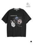 4XR 캣룰더월드 디지털 오버핏 반팔티셔츠 블랙 - 4XR