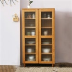                 [포홈] (내츄럴모노) NA-16 격자유리 양문 수납장 [포홈] (내츄럴모노) NA-16 격자유리 양문 수납장