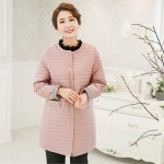                 J3932 배색 라운딩 가로패딩자켓/엄마옷/미시옷/엄마선물/빅사이즈/아줌마옷/중년여성 J3932 배색 라운딩 가로패딩자켓/엄마옷... 