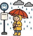 비오는날일러스트, 우산일러스트, 장마일러스트, 버스정류장일러스트, 아이일러스트, 사진,이미지,일러스트,캘리그라피 - 커모스작가 크라우드픽... 