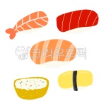 스시, 초밥, 초밥일러스트, 연어초밥, 새우초밥, 사진,이미지,일러스트,캘리그라피 - 꽈광이작가 크라우드픽 - 저작권 걱정 없는 상업용 이미지